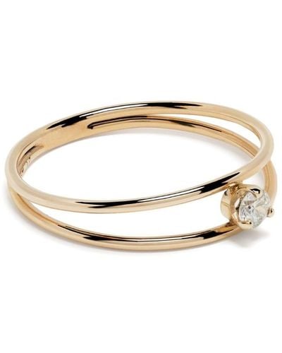 Zoe Chicco 14kt Yellow Gold Double Band Diamond Ring - White