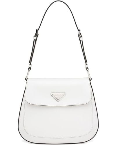 Prada Cleo Leather Shoulder Bag - White
