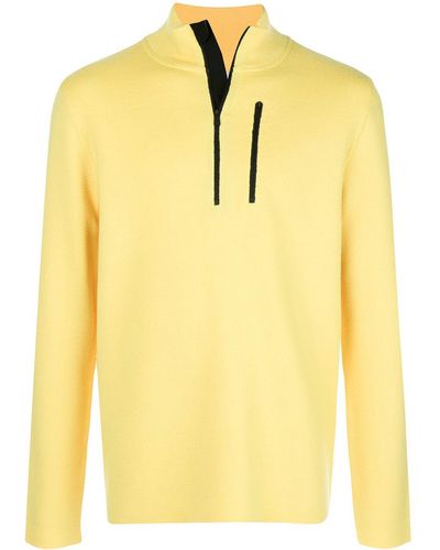 Aztech Mountain Zip Detail High Neck Jumper - Yellow