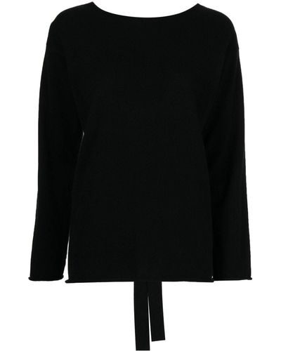 Lisa Yang Tie-fastening Cashmere Top - Black