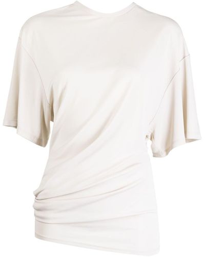 Christopher Esber Camiseta drapeada de manga corta - Blanco