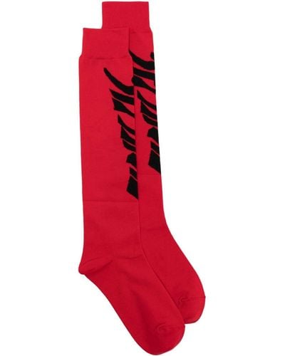 Comme des Garçons Logo-print Cotton Socks - Red