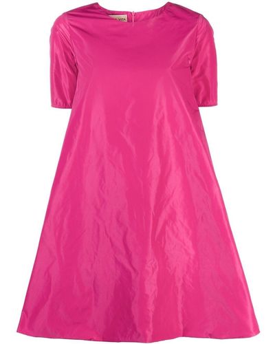 Blanca Vita Vestido con cuello redondo - Rosa