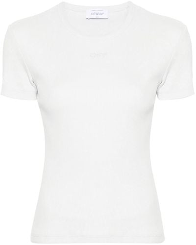 Off-White c/o Virgil Abloh T-shirt en coton Off Stamp - Blanc