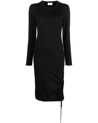 P.A.R.O.S.H. Ruched-detail Midi Dress - Black