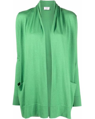 Wild Cashmere Open-front Rib-trimmed Cardigan - Green