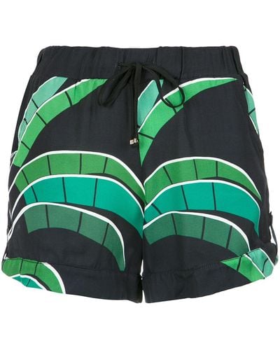 Amir Slama Shorts mit tropischem Print - Grün