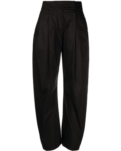 Pinko Pantalon ample à taille-haute - Noir