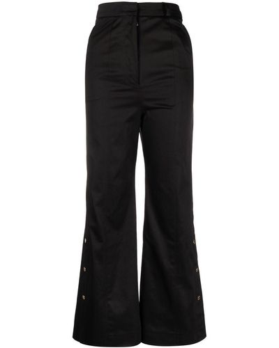 AZ FACTORY High-waisted Flared Cotton Pants - Black