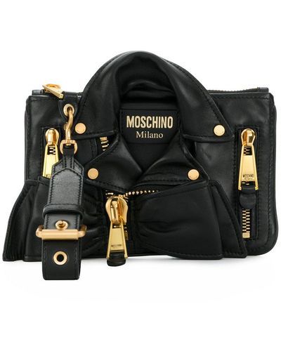 Moschino Leather Jacket Bag - Black