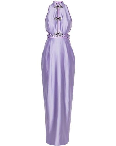 Huishan Zhang Leila Sleeveless Satin Gown - Purple