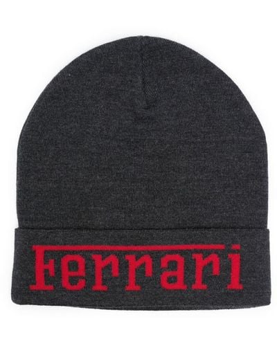 Ferrari Intarsia Knit-logo Wool Beanie - Gray