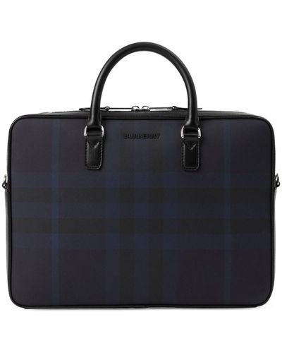 Burberry Ainsworth Leather Laptop Bag - Black