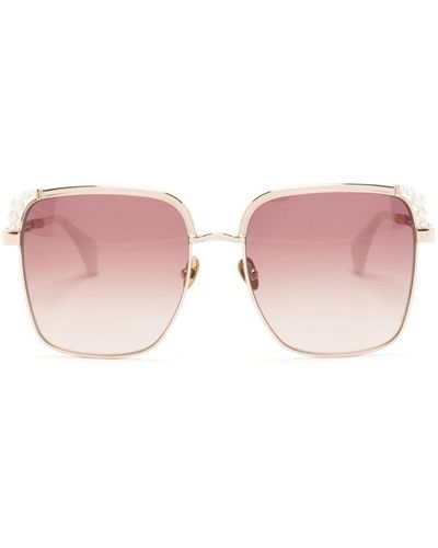 Vivienne Westwood Pearl-detailing Oversize-frame Sunglasses - Pink