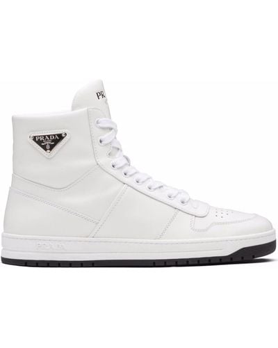 Prada Logo High Top Sneaker - White