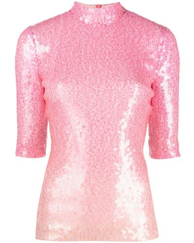 Stella McCartney Gradient-effect Sequin Top - Pink