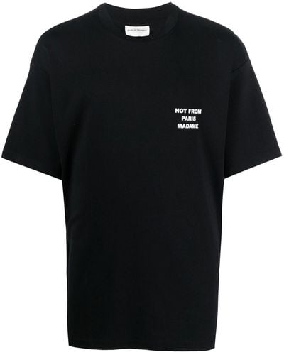 Drole de Monsieur スローガン Tシャツ - ブラック