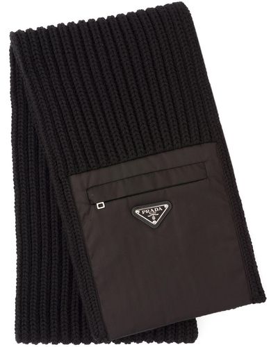 Prada プラダ ジップポケット スカーフ - ブラック