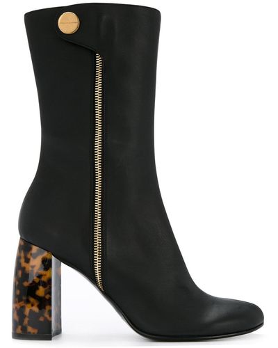 Stella McCartney Tortoiseshell-heel Boots - Black