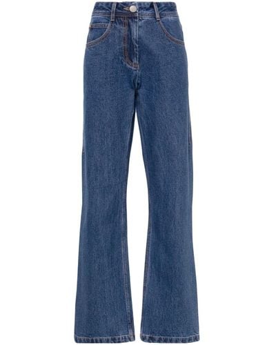 Low Classic Halbhohe Straight-Leg-Jeans - Blau