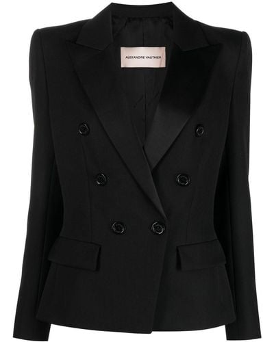 Alexandre Vauthier Double-breasted Wool Blazer - Black