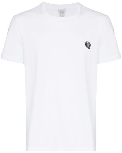 Dolce & Gabbana Katoenen T-shirt Met Geborduurd Logo - Wit