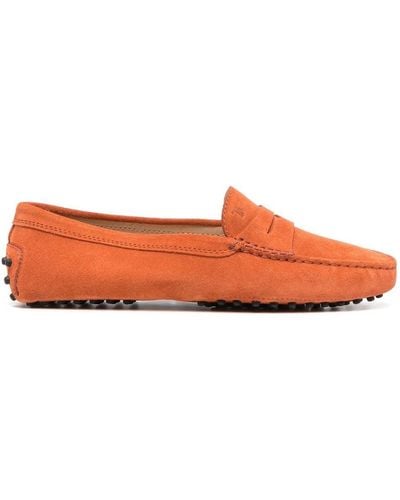Tod's Gommino Driving Leather Loafers - Orange