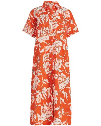 Mara Hoffman Abbi Fiore-print Midi Dress - Red