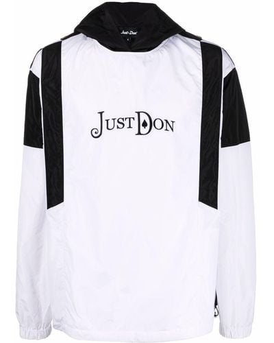 Just Don Logo-embroidered Two-tone Hoodie - White