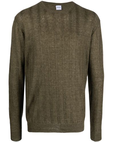 Aspesi Crew-neck Linen Sweater - Green