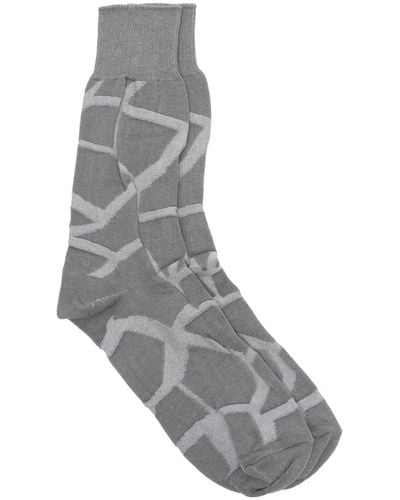 Issey Miyake Jacquard Cotton Socks - Gray