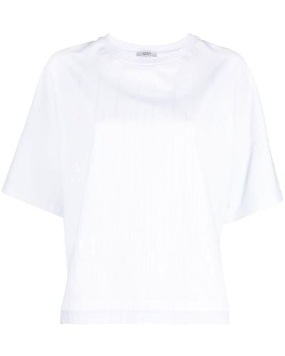 Peserico Sequin-embellished Short-sleeve T-shirt - White