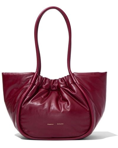 Proenza Schouler Ruched Leather Tote Bag - Red