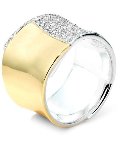 Ippolita Anello a fascia Chimera Stardust in oro giallo 18kt con diamanti - Bianco
