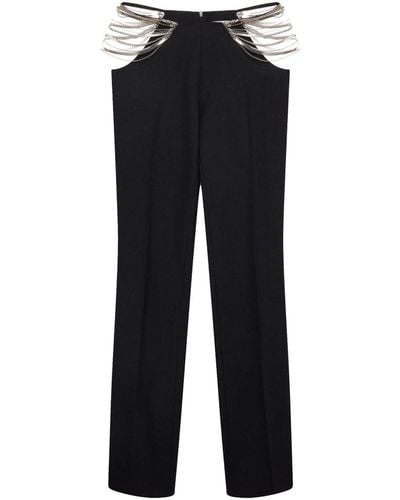 Gucci Chain-detailed Wool Pants - Black