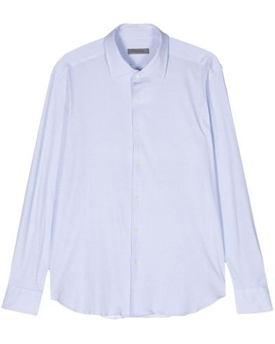 Corneliani Herringbone Spread-collar Shirt - White