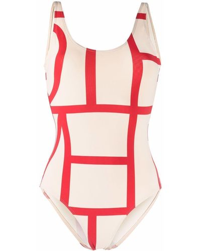 Totême Graphic-print Swimsuit - Red