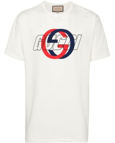 Gucci Brand-print Crewneck Cotton-jersey T-shirt - White