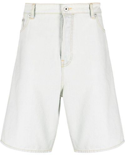 KENZO Short en jean à logo brodé - Blanc