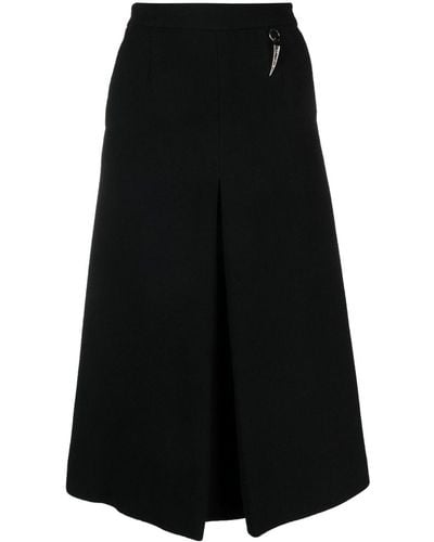 Roberto Cavalli A-line Wool Midi Skirt - Black