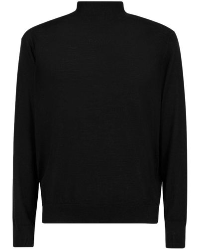 Bally Logo-embroidered Merino-wool Sweater - Black