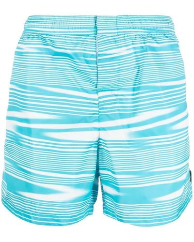 Missoni Artist Stripe-print Swim Shorts - Blue