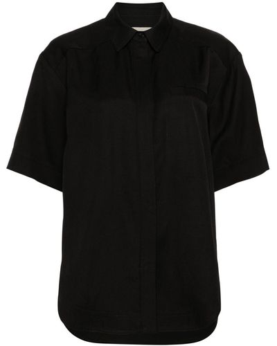 Loulou Studio Canvas Short-sleeves Shirt - Black
