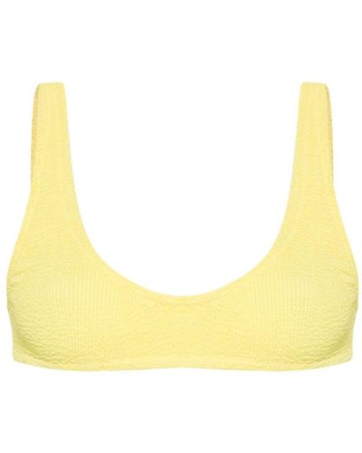 Mc2 Saint Barth Pamy Textured-finish Bikini Top - Yellow