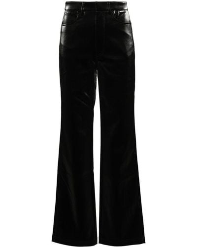 ROTATE BIRGER CHRISTENSEN Faux-leather Straight Pants - Black