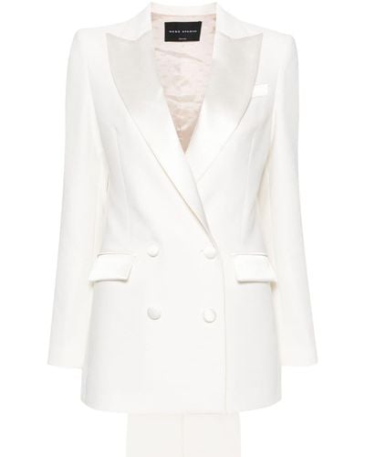 Hebe Studio Bianca Double-breasted Suit - White