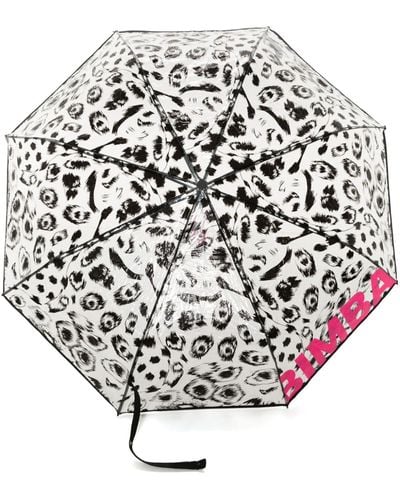 Bimba Y Lola Regenschirm mit Animal-Print - Weiß