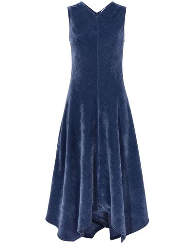 Proenza Schouler Layla Chenille Asymmetric Dress - Blue