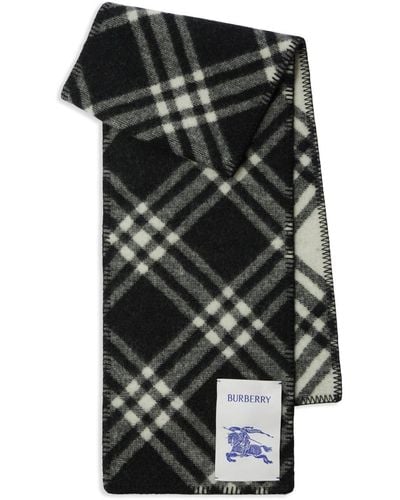 Burberry Écharpe en laine à motif Vintage Check - Noir