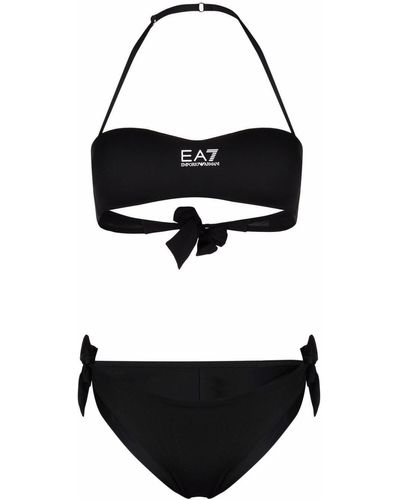 EA7 Bikini con cuello halter - Negro